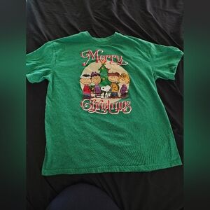 Peanuts Christmas Short Sleeve Tshirt Size XL Charlie Brown
